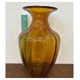 Beautiful tall Amber/orange vase w/bubbles in the