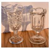 Pair of Heavy Glass Celery Glasses-Vases