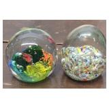 2 Glass Paperweights