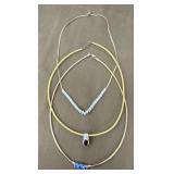 3 Necklaces .925 Signed Gold Tone