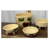 3 Nice Watt pottery bowls * couple small hairlines