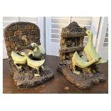 2 Vintage Geese Bookends / Doorstops  - Very
