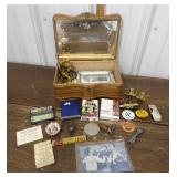 Jewelry box w/ littles- Veteran ring, playing
