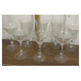 Cambridge etched crystal, Rose Point stemware