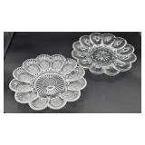 2 Glass Egg Plates
