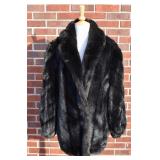 Vintage Black Fur Jacket, L