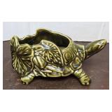 Vintage McCoy USA Pottery Green TURTLE Planter