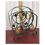Vintage wrought iron magazine rack