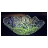 Vintage glow green under UV light pressed Glass