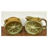 Frankoma wagon wheel creamer & sugar set