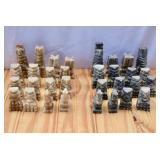 Hand Carved Stone (Alabaster?) Chess Set