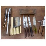 Vintage knife block and misc. knives