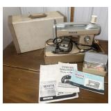 White Sewing Machine w/ case & accessories
