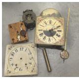 EARLY clock parts & Wooden faces