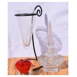 Glass lot-Perfume bottle, Vase, Paperweight