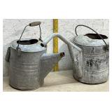 2 Galvanized Watering Cans
