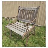 Iron and wood Park bench 21"w