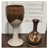 2pcs studio pottery Sinclair Big Sur & ??