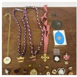 Masonic necklaces, ring, pins, and other bonus