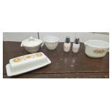 Vintage Pyrex Corning Glass Butterfly Gold (6pcs)