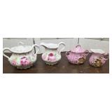 2 creamer sugar sets - Limoges & pink lustre