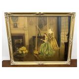 Print - lady playing harp