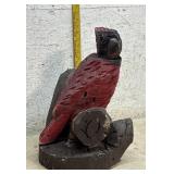 Cardinal Perched on Log / Wood Carving