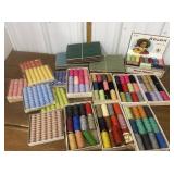 Vintage ready wound bobbins, thread etc