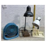 2 Desk Lamps & Fan - work