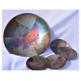 MCM Mixed Metal Large Copper-Brass-Silver Bowl