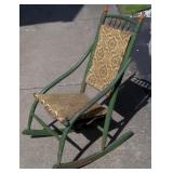 Antique Victorian Porch Rocker in Old Green Paint