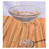 Etched Glass Compote. Glows under UV