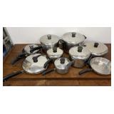 Revere Ware copper bottom pots and pans