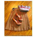 Vtg WOOL LL Bean hat, J Kenrob houndstooth skirt,