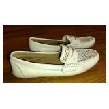 CYNTHIA ROWLEY White Leather Slip-on Shoes Sz 7.5