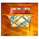 Retro wooden and plaid folding frame sewing