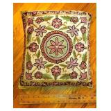 Crewel Wool ? Embroidered Pillow (slight corner