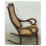 Victorian Lincoln Rocker - Beautiful Caning