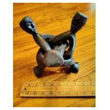 African 3 man interlocking carving from one piece