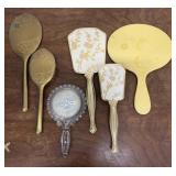 Vintage mirrors and brushes