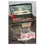 Vintage tackle box with contents