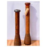 Pair of Primitive Style Bobbin Candle Holders