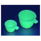 Glow uranium jadeite glass 2pc measuring cups