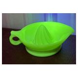 Glow glass jadeite juice reamer *flea bites