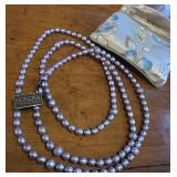 Aprx 48' Long Honora pearl necklace - purple