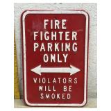 Fire Fighter Parking Sign (iron)