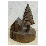Log Cabin Chainsaw Carving