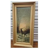 Beautiful Elk Painting on canvas in GREAT frame