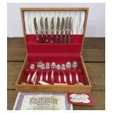 WM Rogers flatware set in case