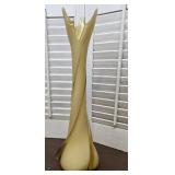 Tall swung art glass vase - cased Amber over